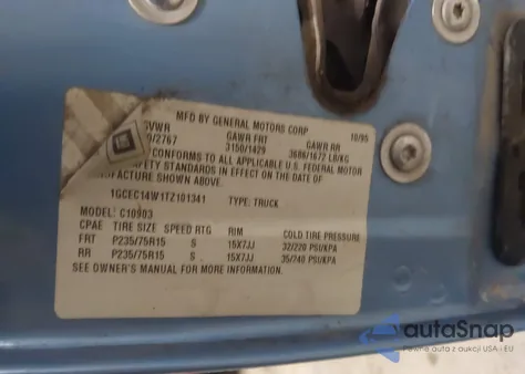 1996 Chevrolet Gmt-400 C1500 from USA, damaged, VIN 1GCEC14W1TZ101341